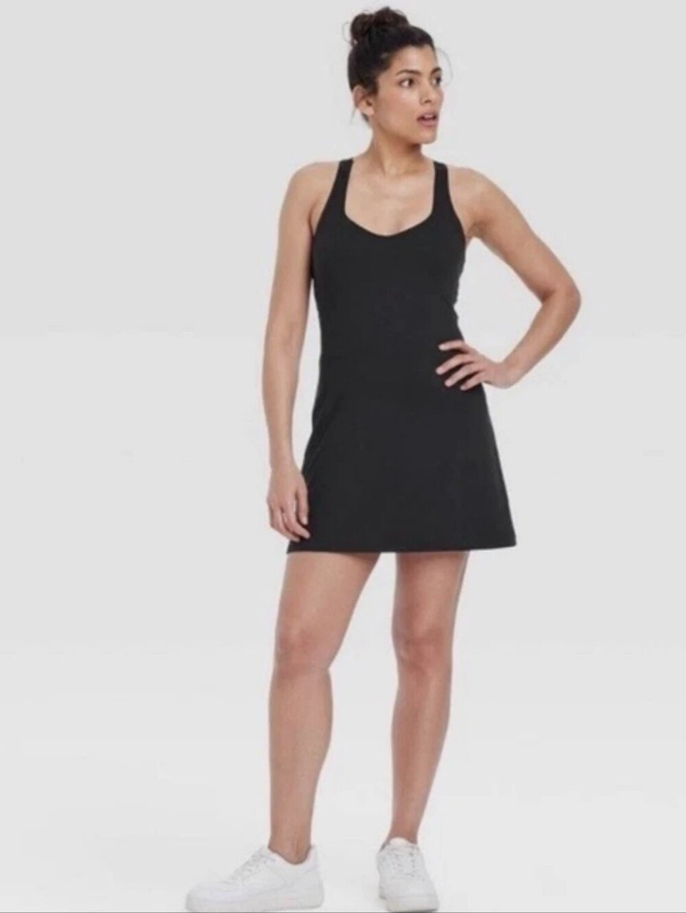 Women's Knit Halter Active Woven Dress With Racerback - All In Motion Black M